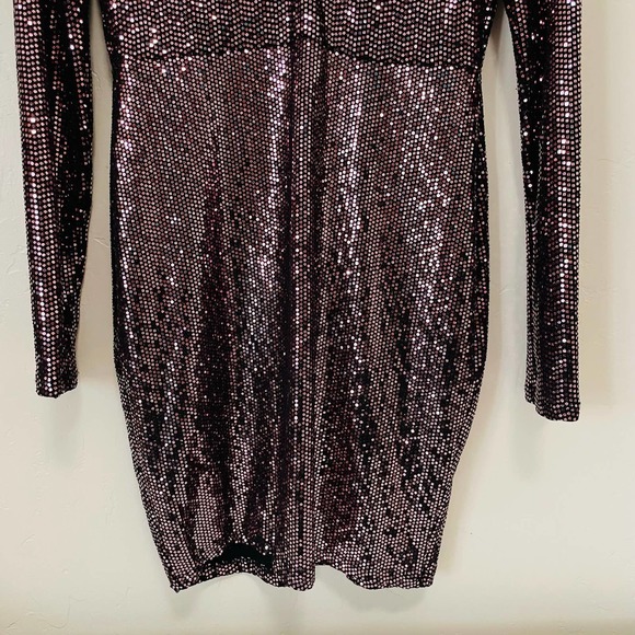 Forever 21 Pink Shimmer Long Sleeve Party Dress - Picture 4 of 9
